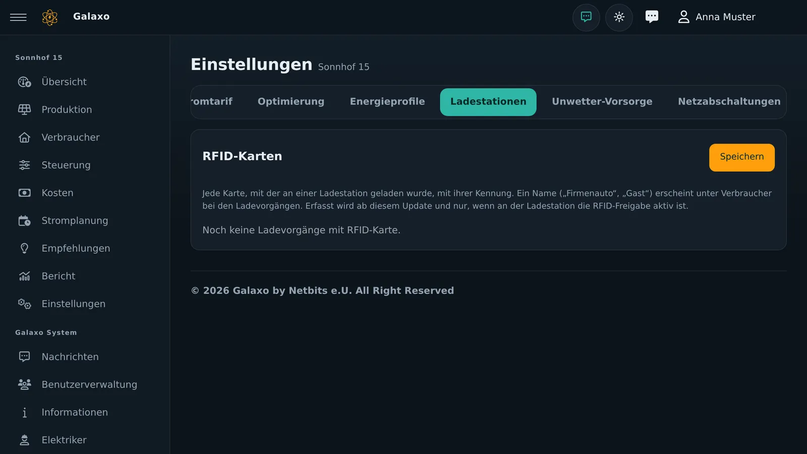 RFID-Karten der Ladestationen