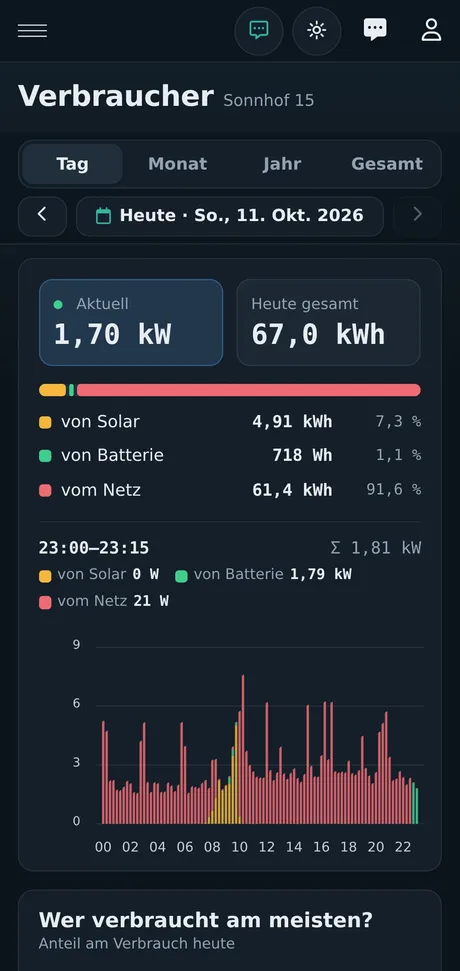 Verbraucher am Handy